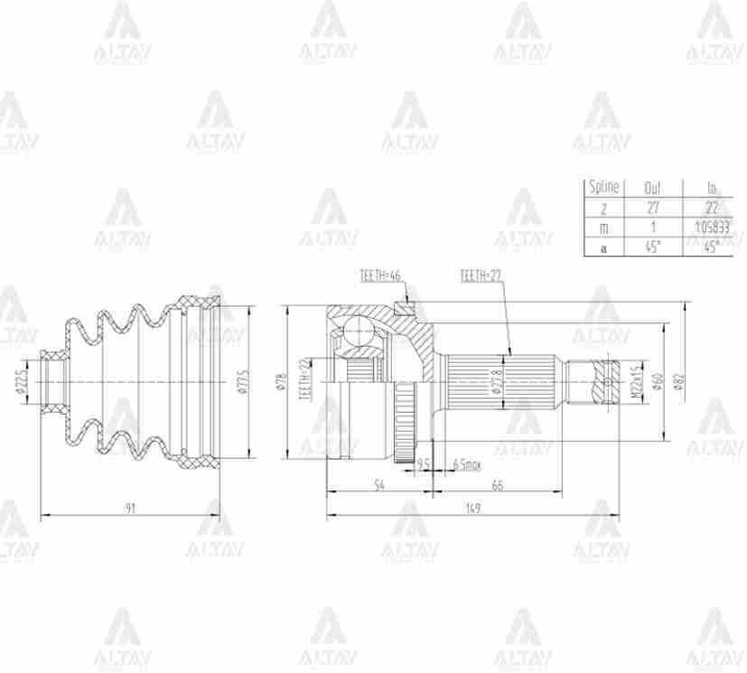Hyundai Elantra Dış Aks Kafası Dış I OEM 49500-2H010